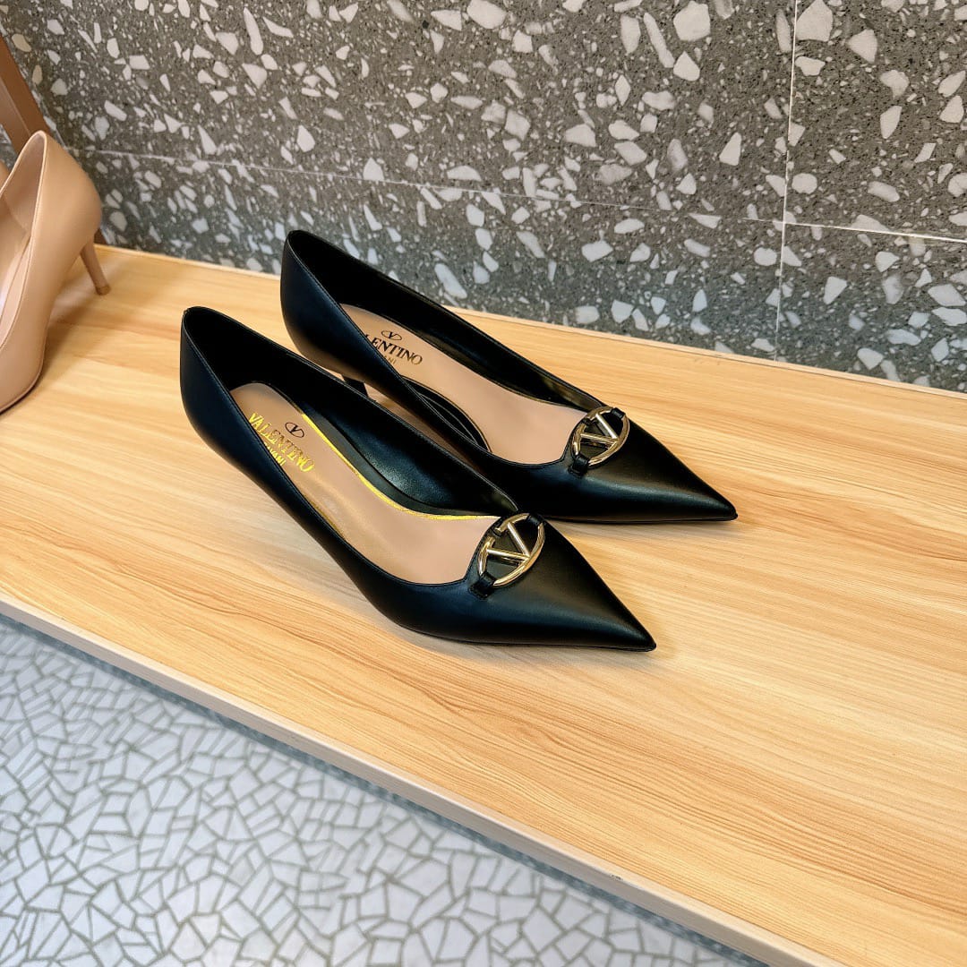 Valentino Garavani VLogo Patent Leather Slingback Pump Black