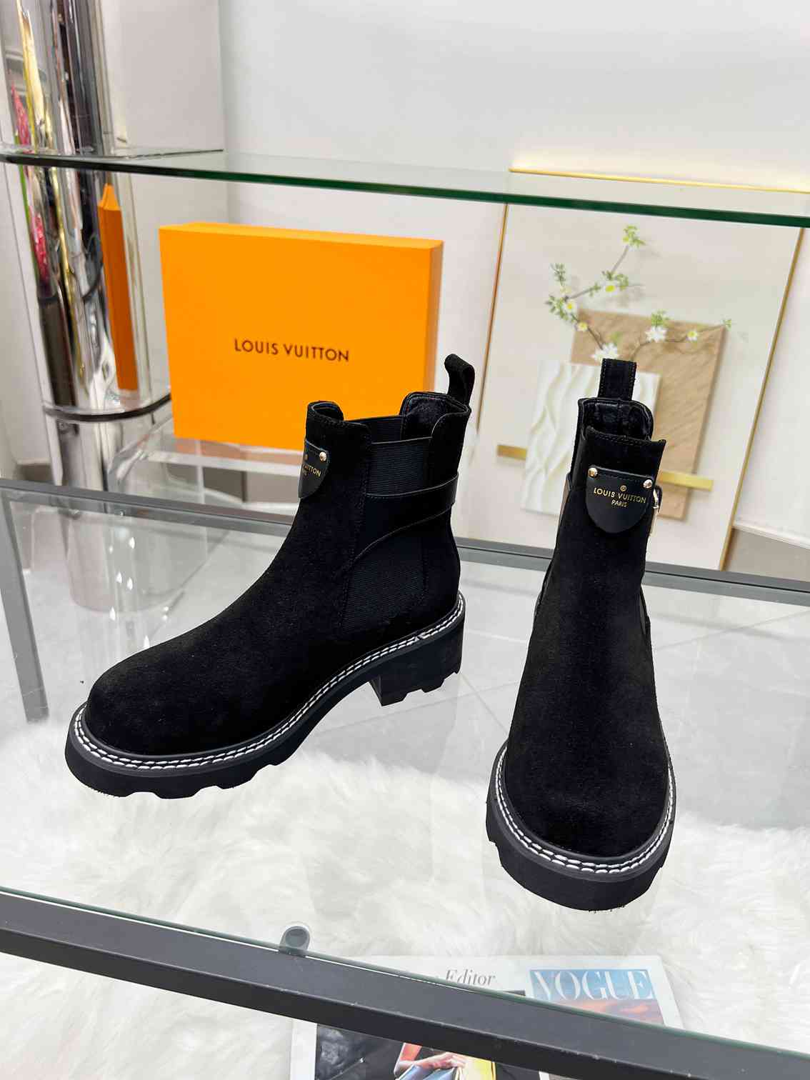 Louis Vuitton Lv Beaubourg Ankle Boot Suede In Black 1Ackcj