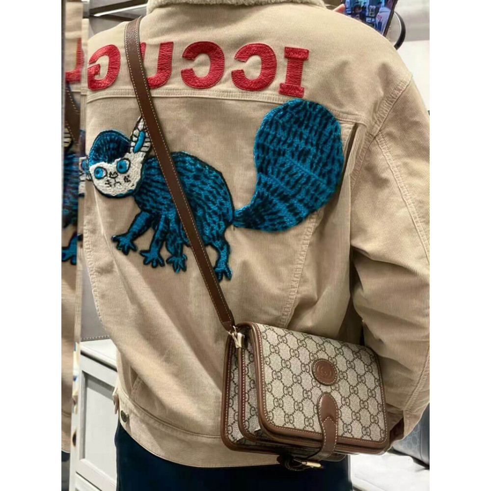Gucci Mini Shoulder Bag with Interlocking G in GG Supreme