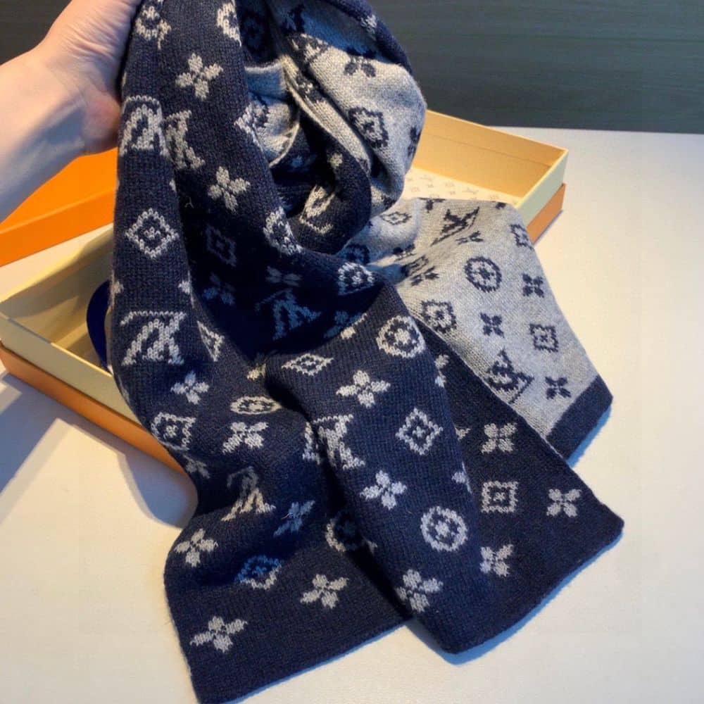 Louis Vuitton Cachecol Monogram Denim Scarf Dark Grey