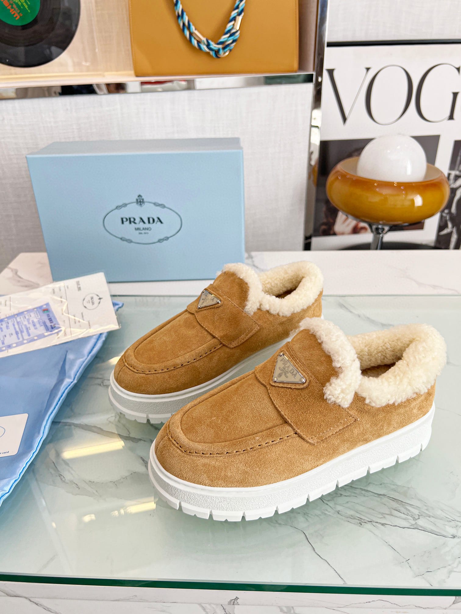 Prada Suede Loafer Booties Ecru 1D245N 3I2M F0379 F Zb45