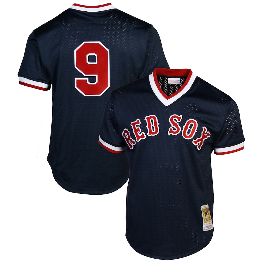 Mitchell&Ness Ted Williams Boston Red Sox 1990 Cooperstown Collection Batting Practice Jersey Navy Blue