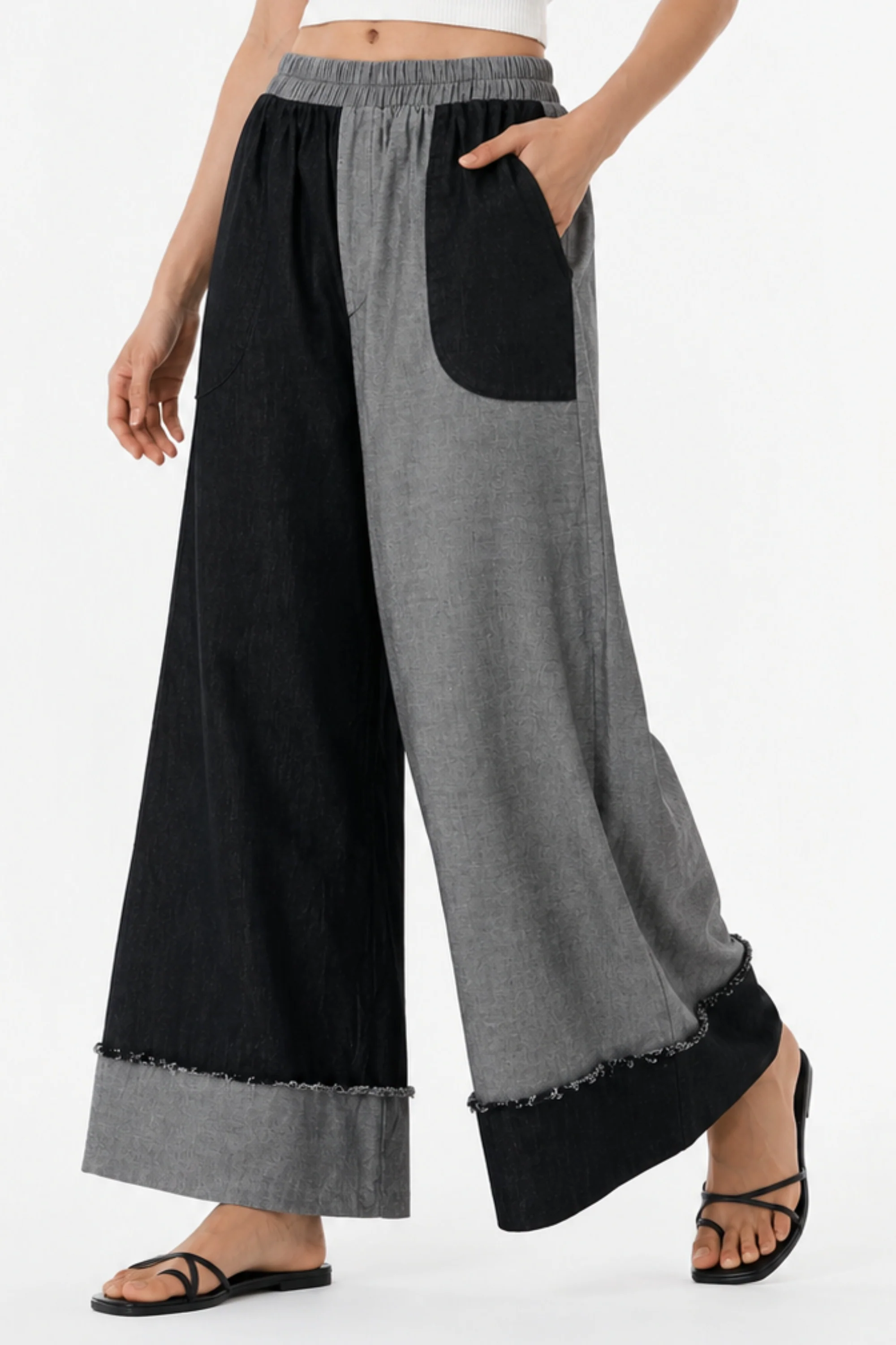 Monochrome Cotton Denim Pant
