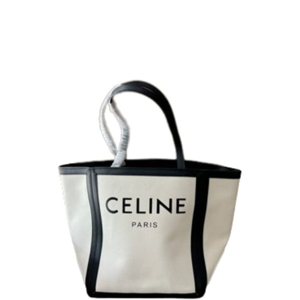 CELINE LARGE SQUARE IN TEXTILE WITH PRINT AND CALFSKIN BLACK 48CM