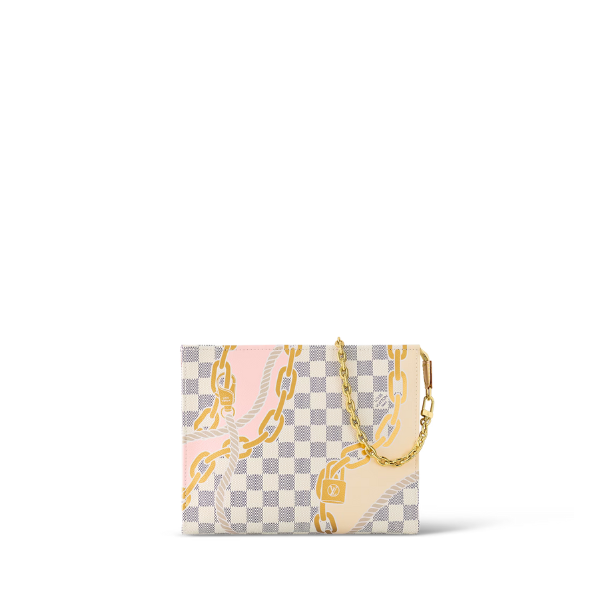Louis Vuitton Toiletry Pouch On Chain 25Cm Damier Azur N40469