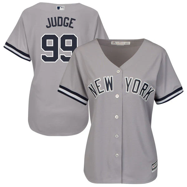 New York Yankees Aaron Judge Women's Majestic Road Gray Cool Base Player Jersey