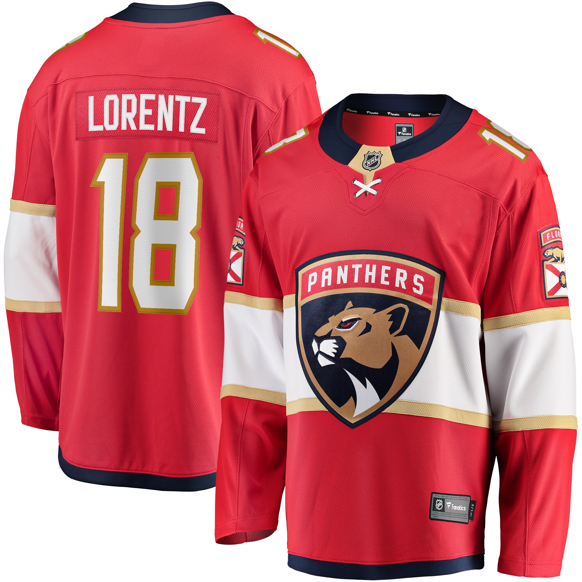 Steven Lorentz Florida Panthers Fanatics Home Breakaway Jersey – Red