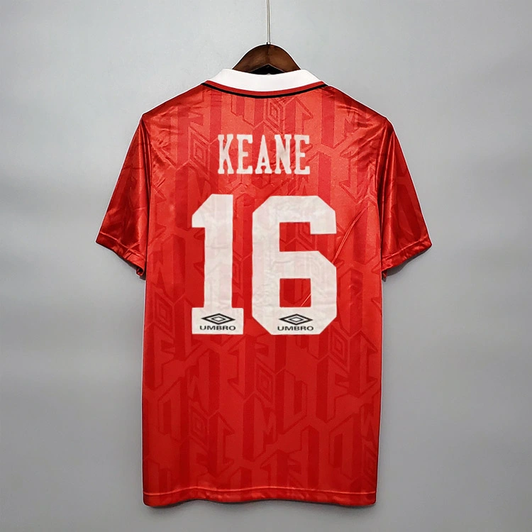 Retro 1992-94 Manchester United home CANTONA HUGHES KEANE Football jersey retro