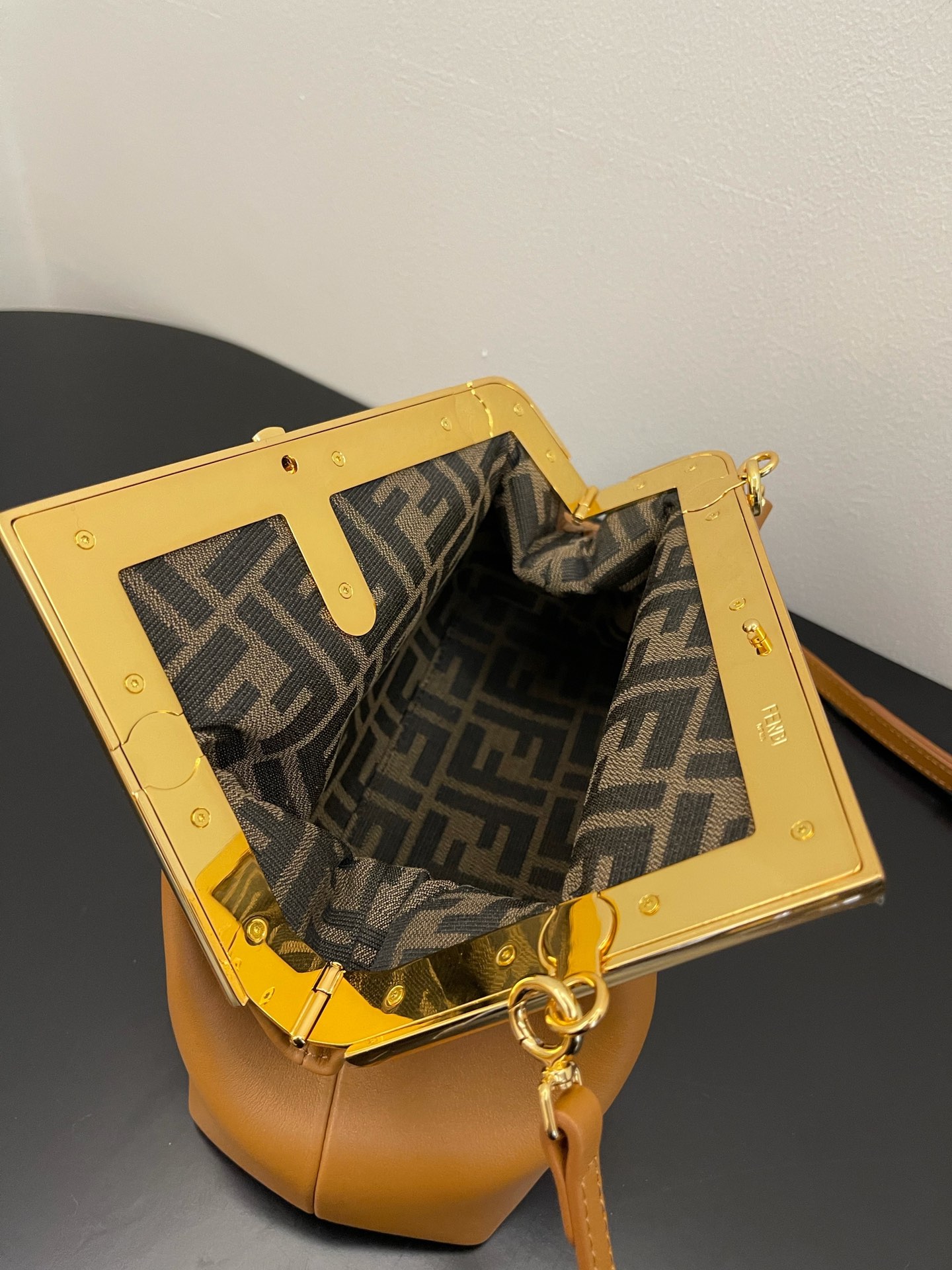 Fendi First Small Nappa Leather Bag Brown 26cm