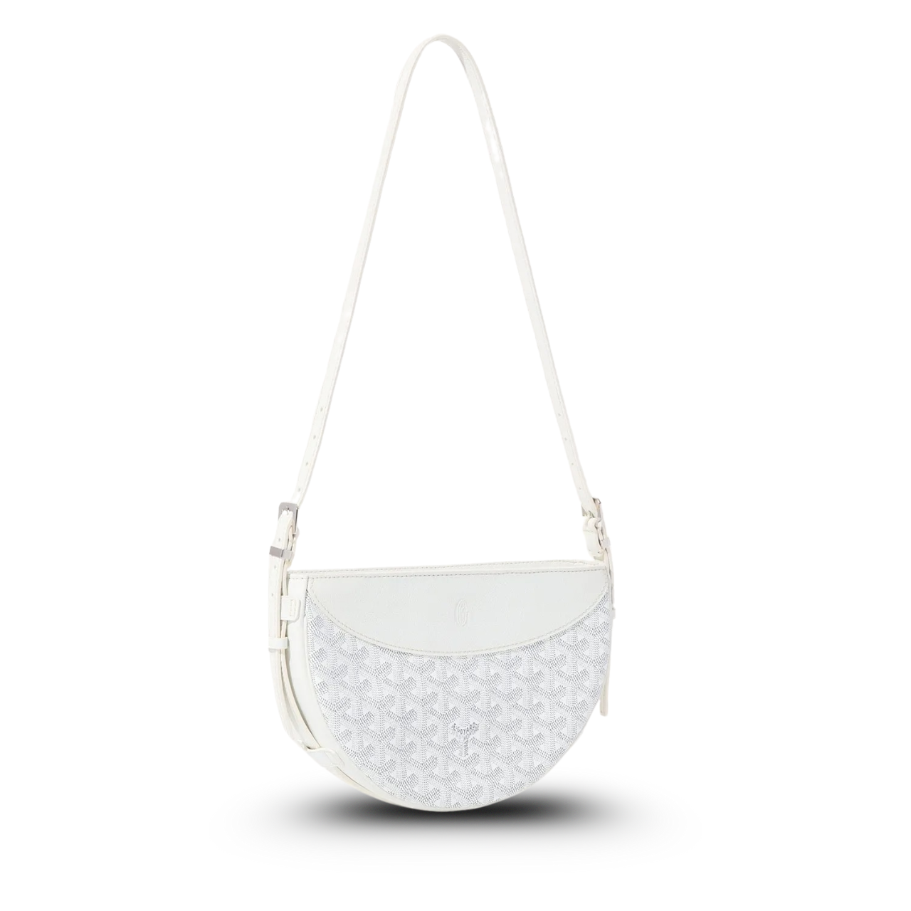 Goyard Hirondelle Bag 25 Cm White Lambskin And Goyardine Canvas