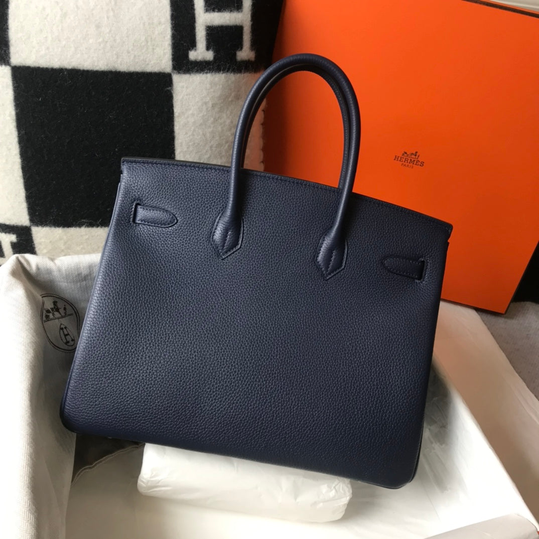 Hermes Birkin 35Cm Bag Navy Togo Gold Hardware