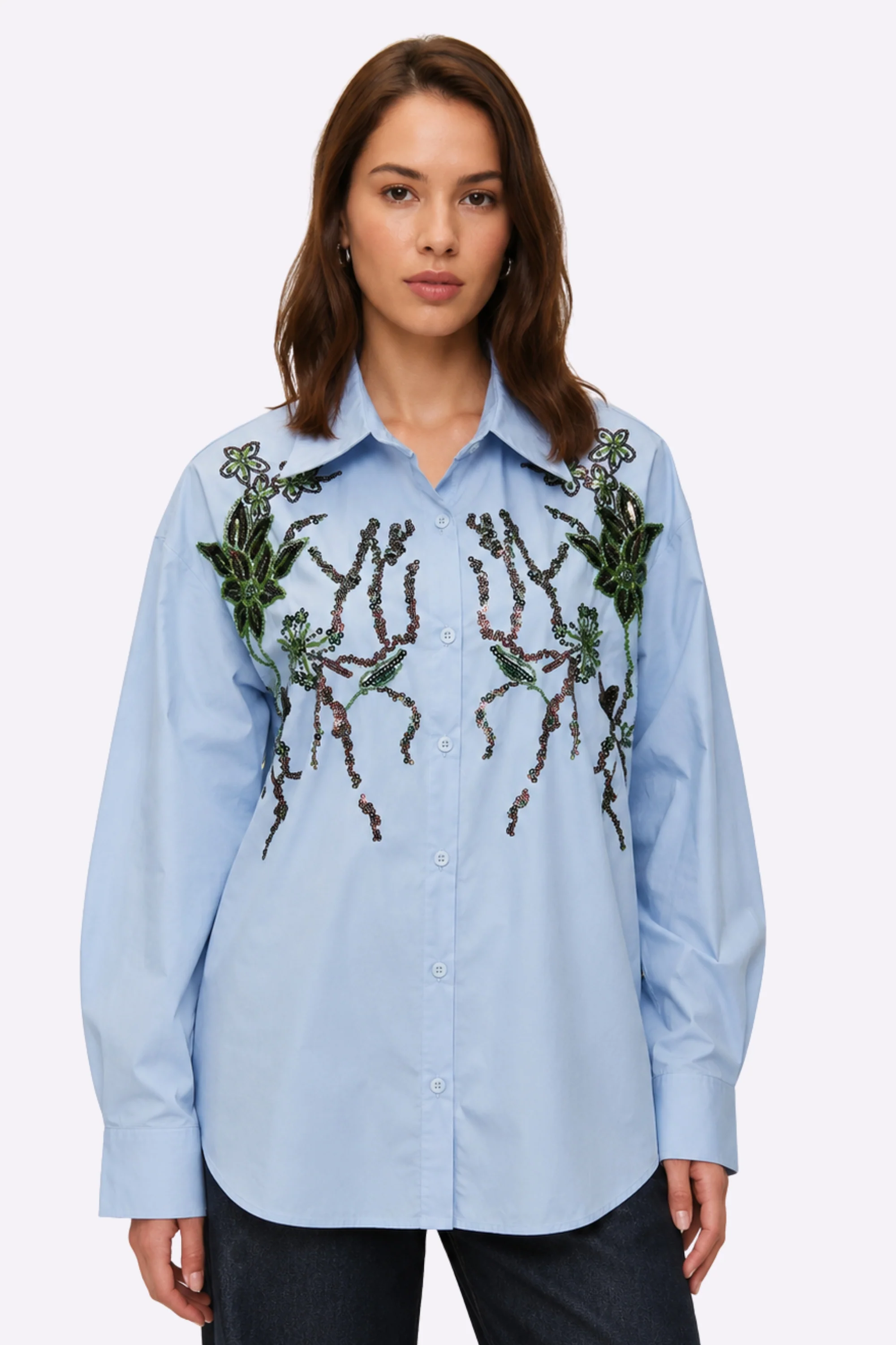 Blue Meadow Embellished Shirt