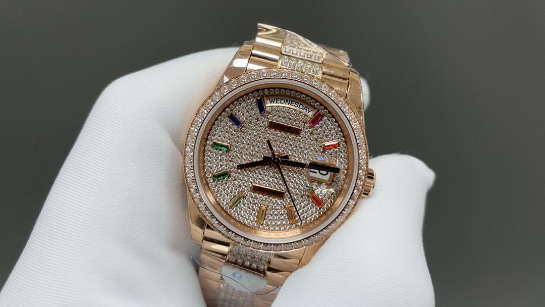 [Superclone] Rolex Day-Date 36mm Diamond-Paved Dial President 128345RBR