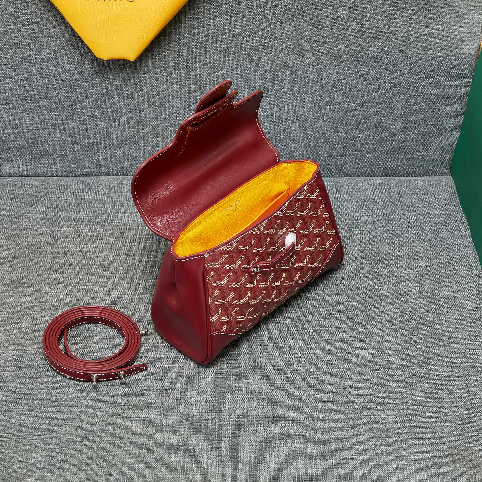 Goyard Saigon Souple Mini Bag Burgundy Canvas 20cm