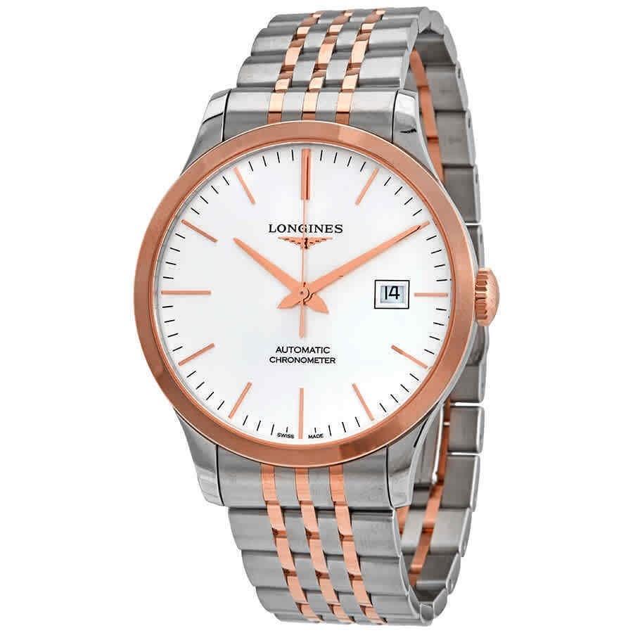 【Super Clone】Longines Men's L28215727 Record Two-Tone Stainless Steel with 18kt Rose Gold Links Watch