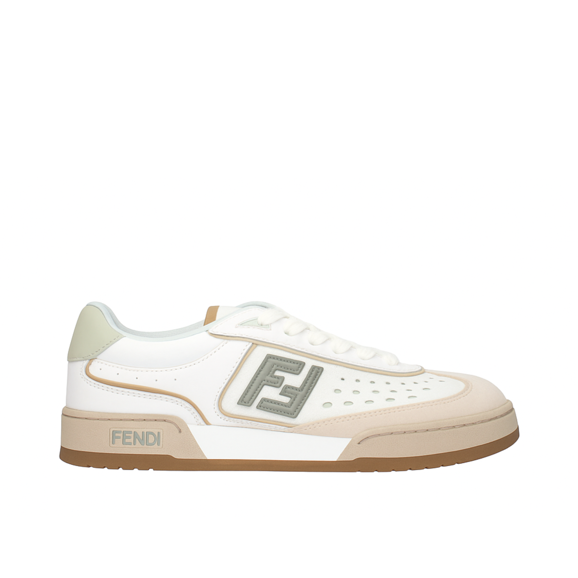 Fendi Match Suede Low Tops White And Brown 8E8670Asb2F1Rux