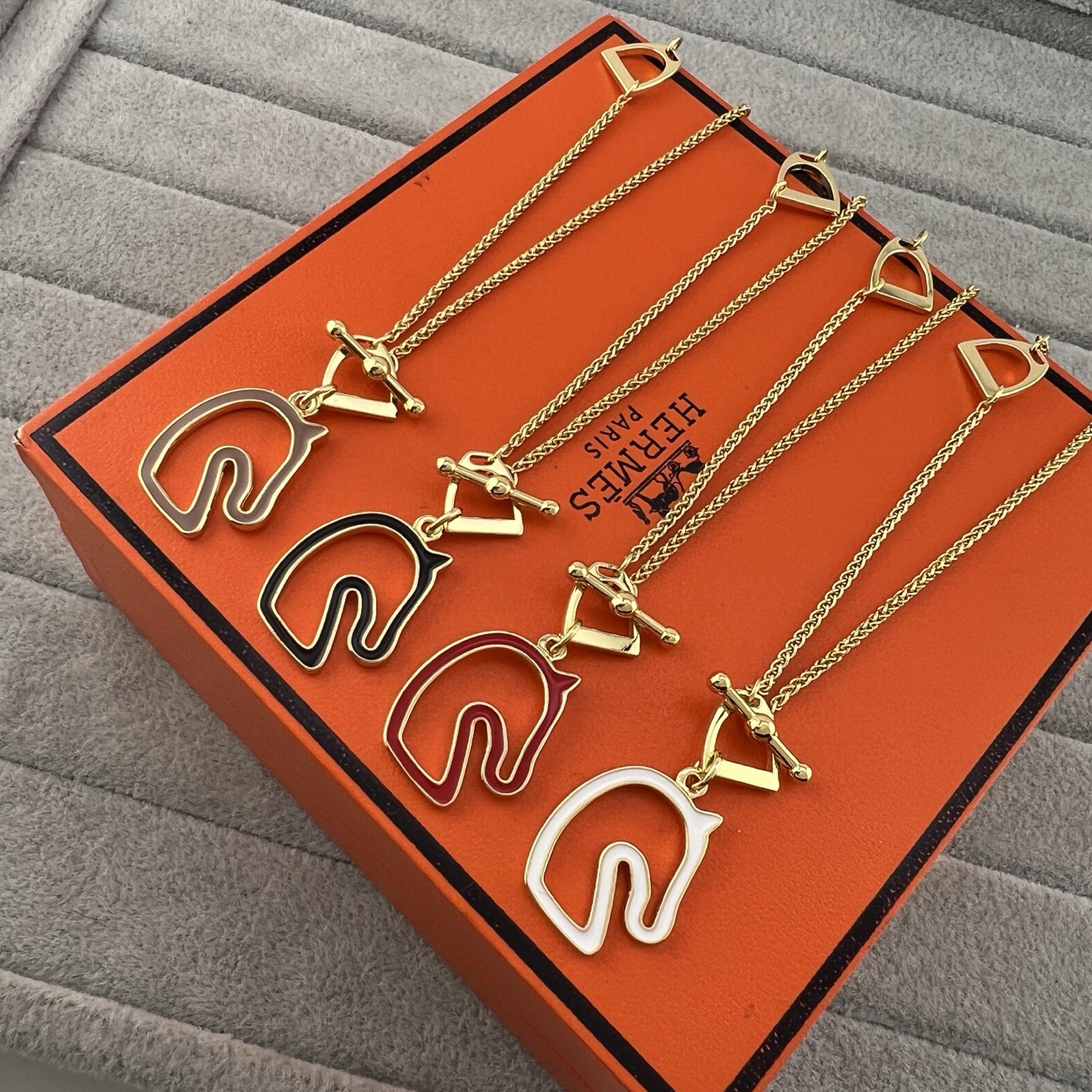 Enamel Horse Head Pendant Necklace