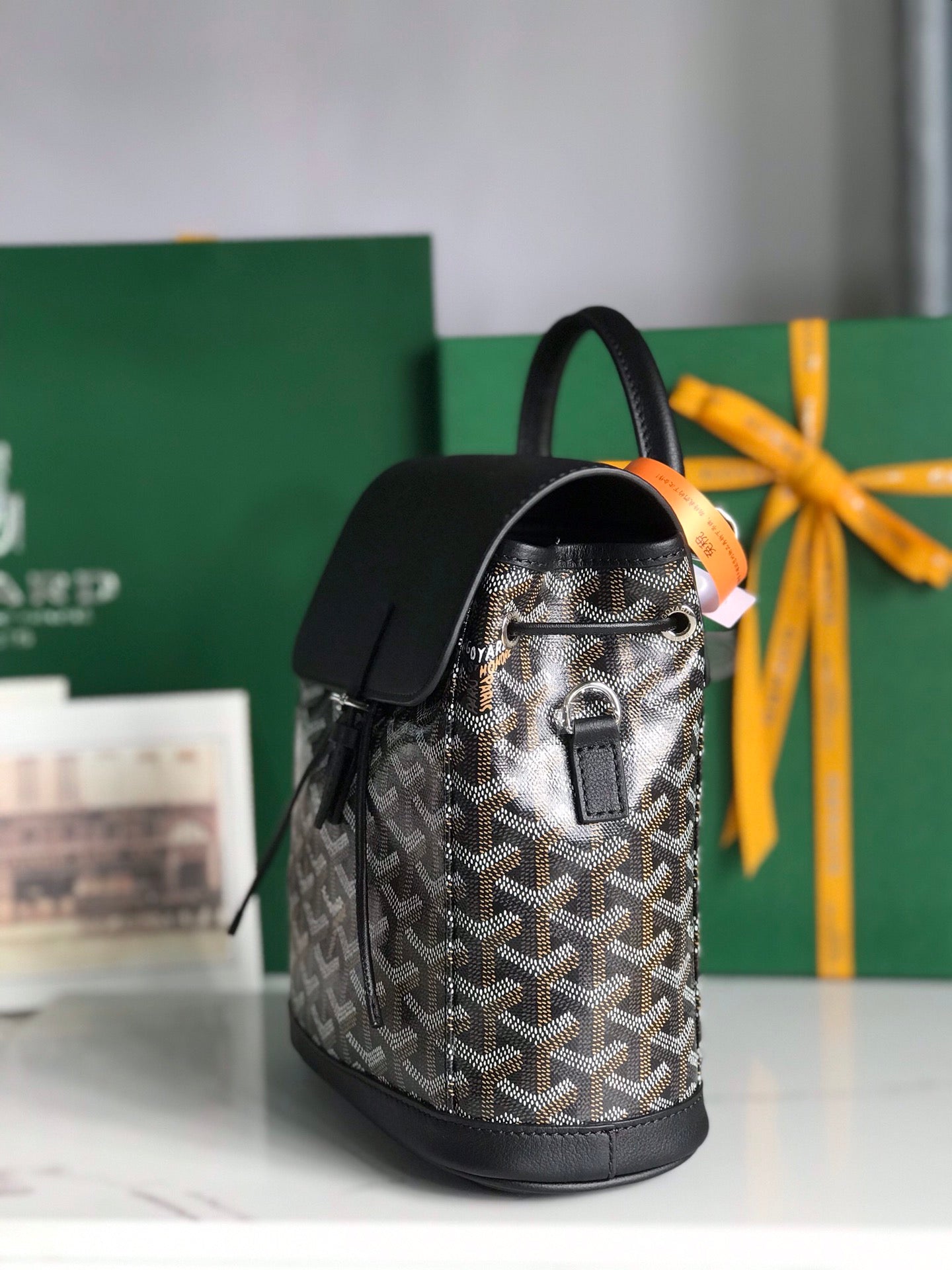 Goyard Alpin Mini Backpack 21cm Black Lambskin And Goyardine Canvas
