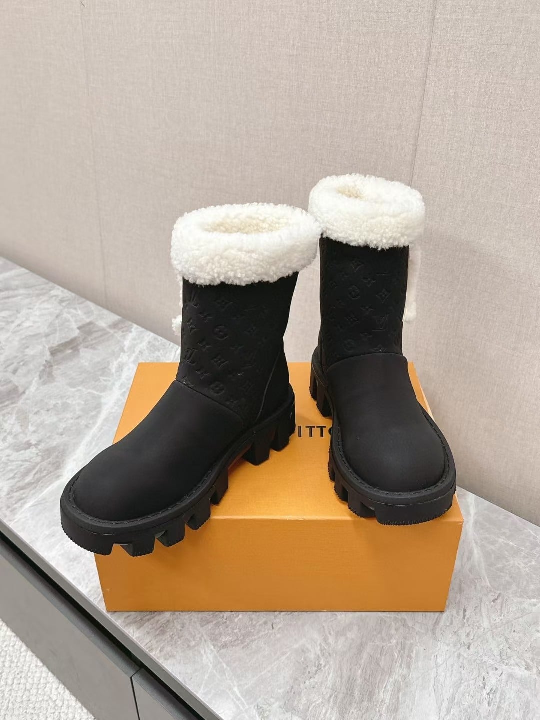 Louis Vuitton Ankle Boots In Bronze Black