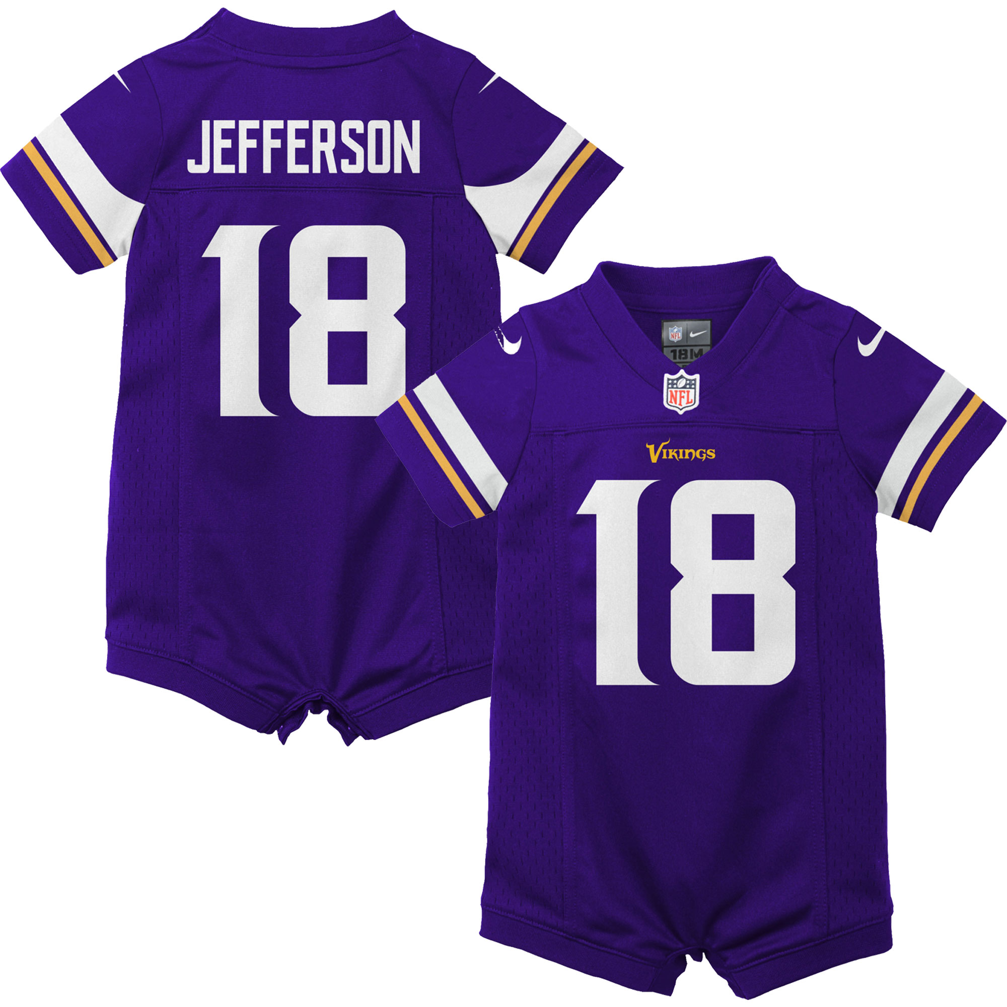 Justin Jefferson Minnesota Vikings Nike Newborn & Infant Game Romper Jersey - Purple