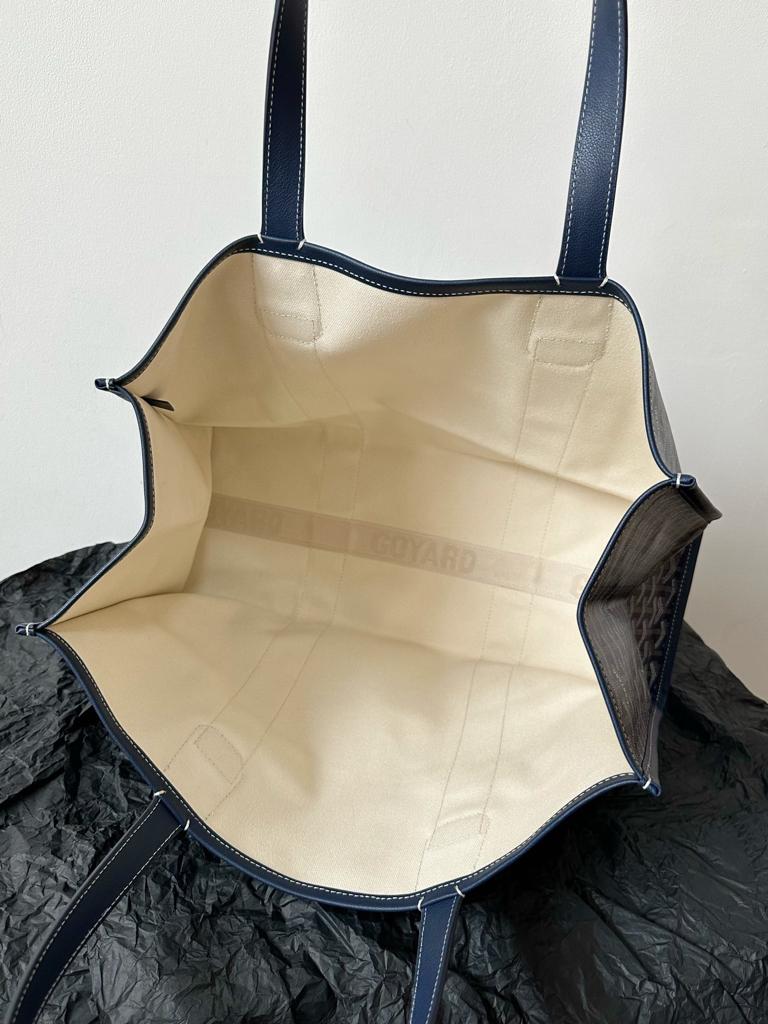 Goyard Goya Villette Tote 45Cm Navy Canvas