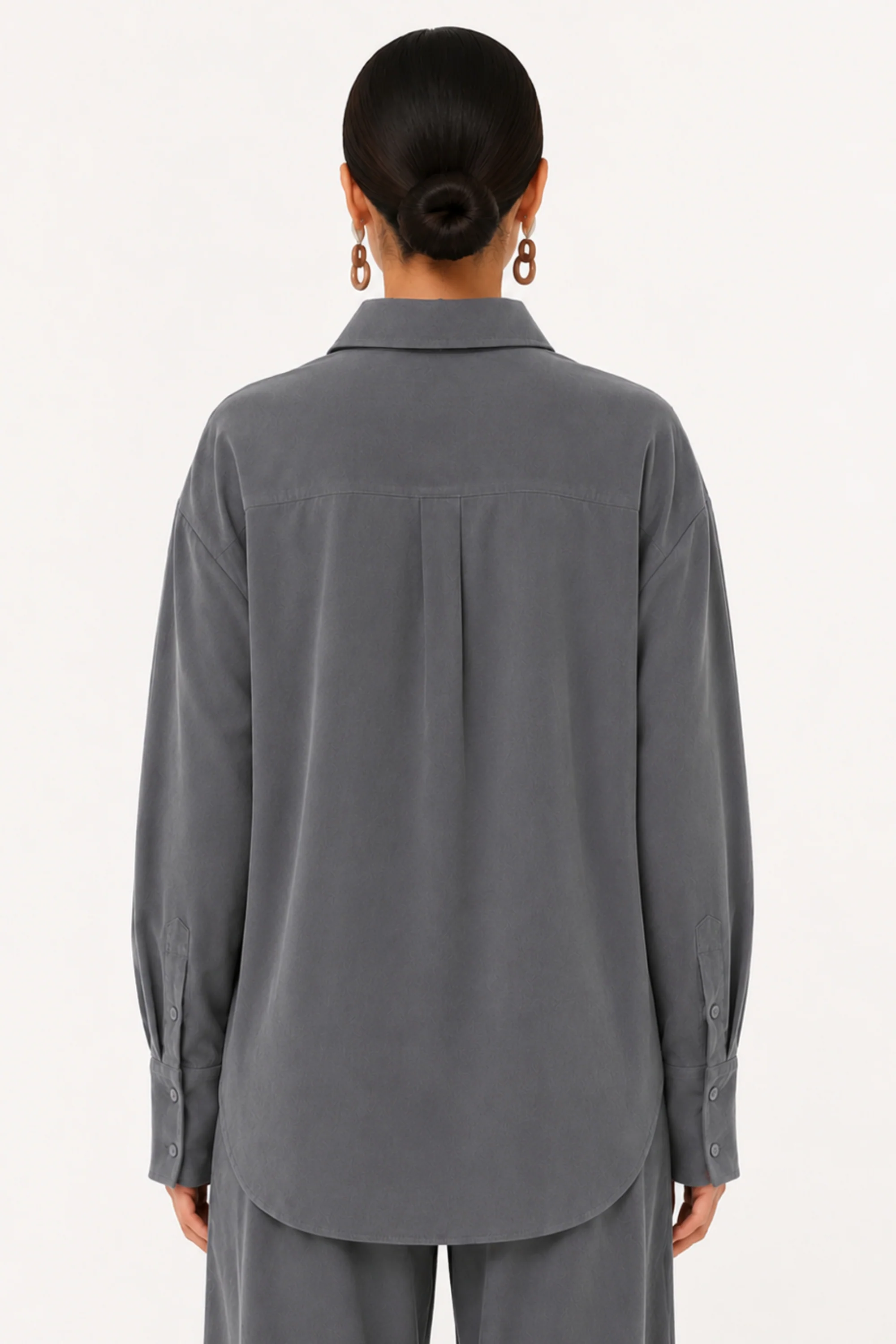 Grey Aura Tie -Up Shirt