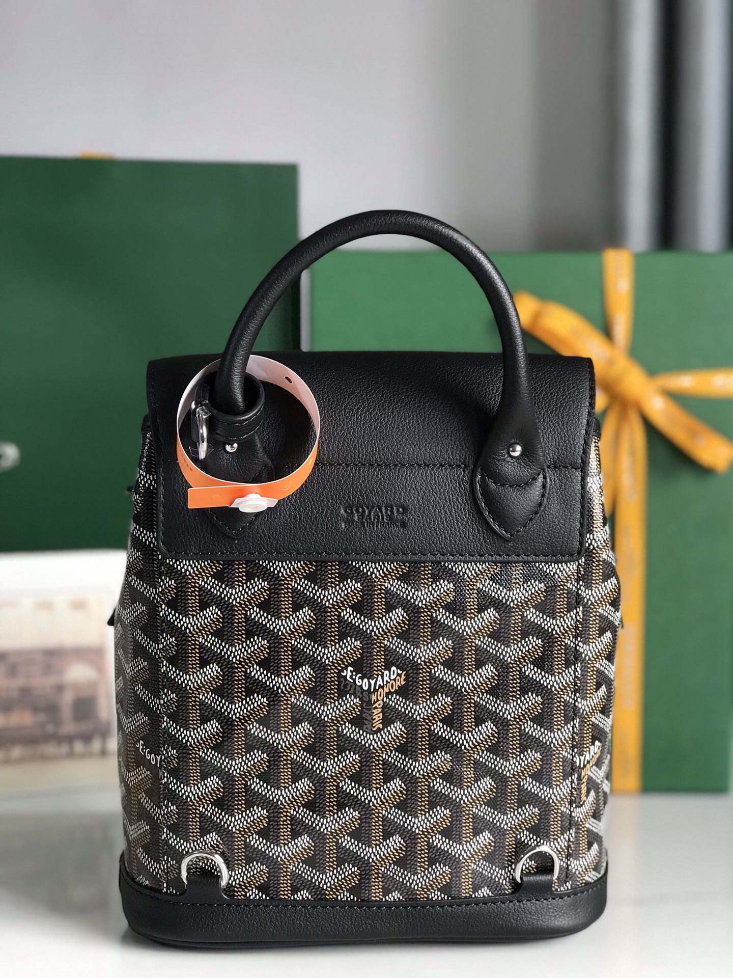 Goyard Alpin Mini Backpack 21cm Black Lambskin And Goyardine Canvas
