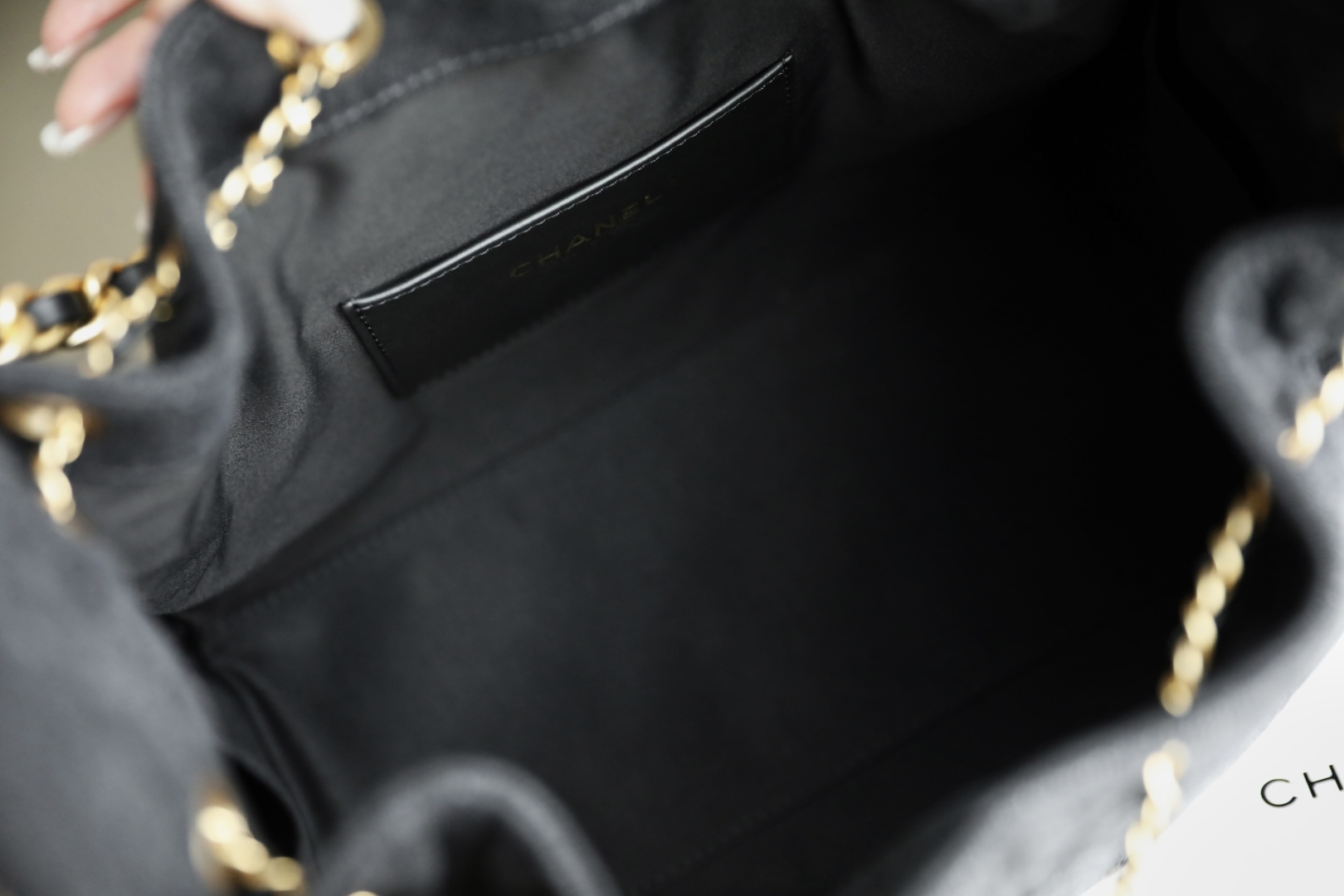 Chanel crossbody bag 25 Small Handbag Washed Denim & Gold-Tone Metal Black 30cm/11.8in