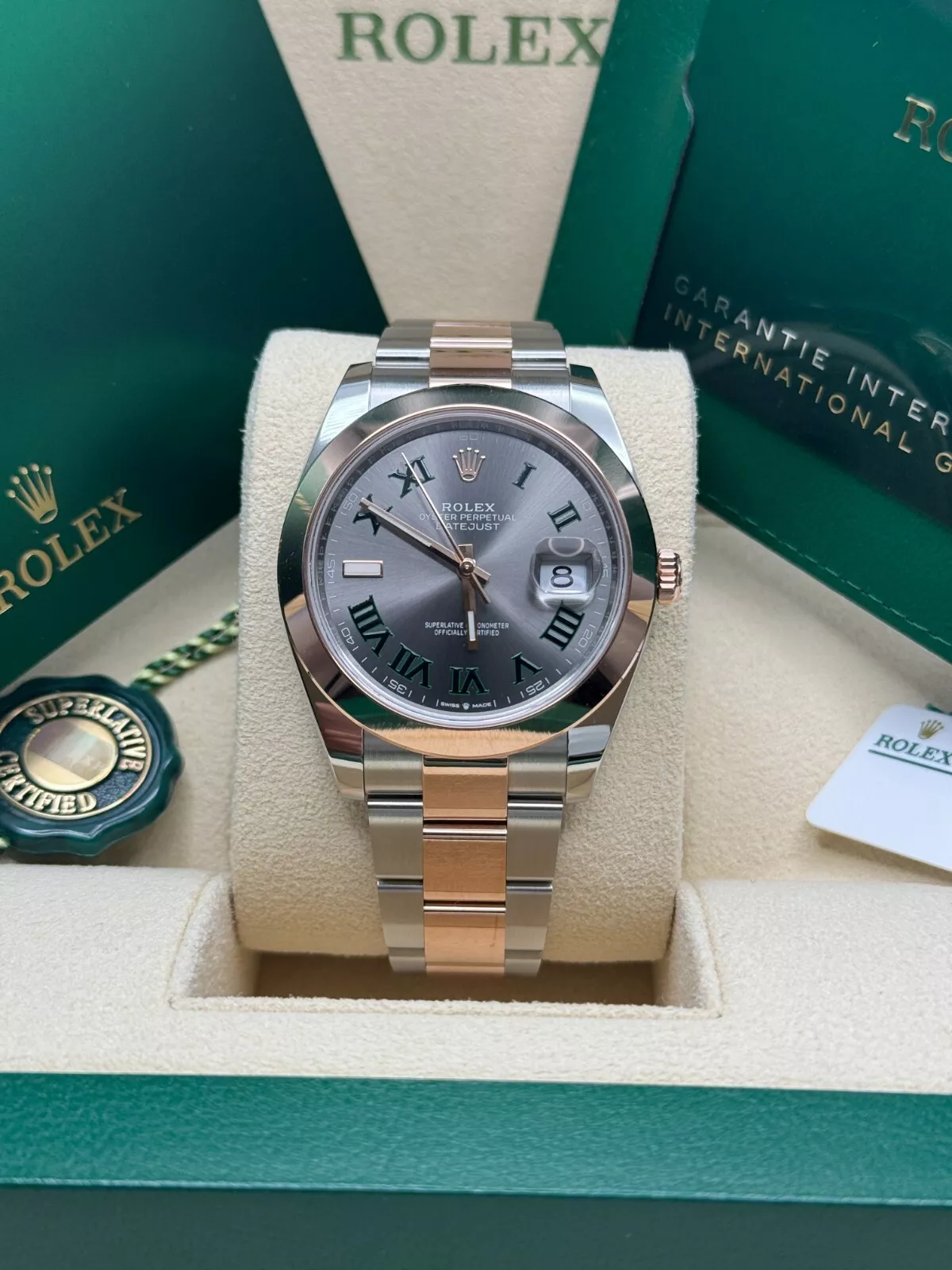 【Super Clone】RLX Datejust 41mm 126301 Sundust Slate Roman Dial Oyster Bracelet
