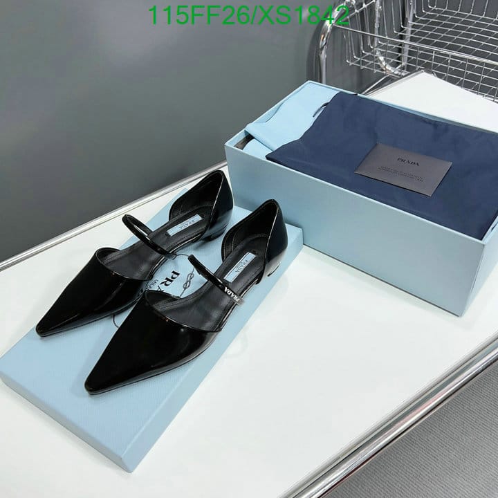 Prada Leather Ballet Flats Black