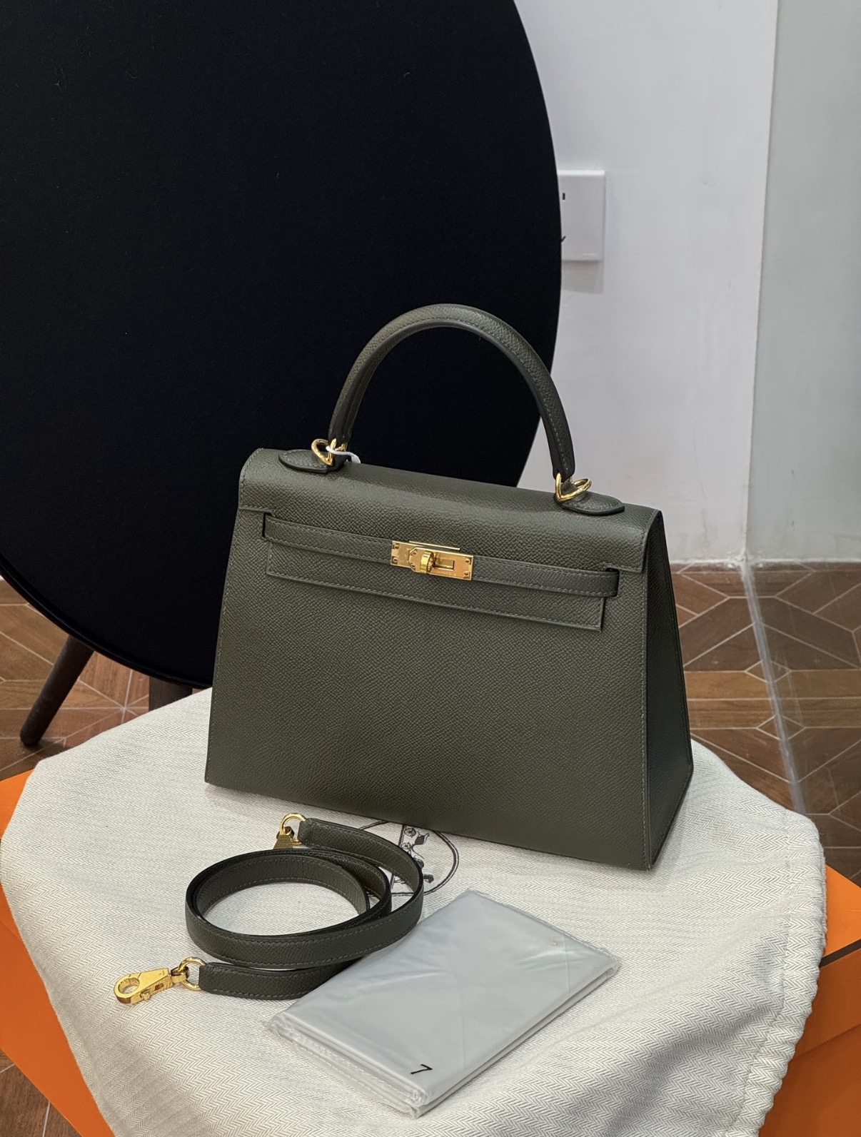 Kelly 25-28 Olive Green Gold EPSOM Buckle Custom