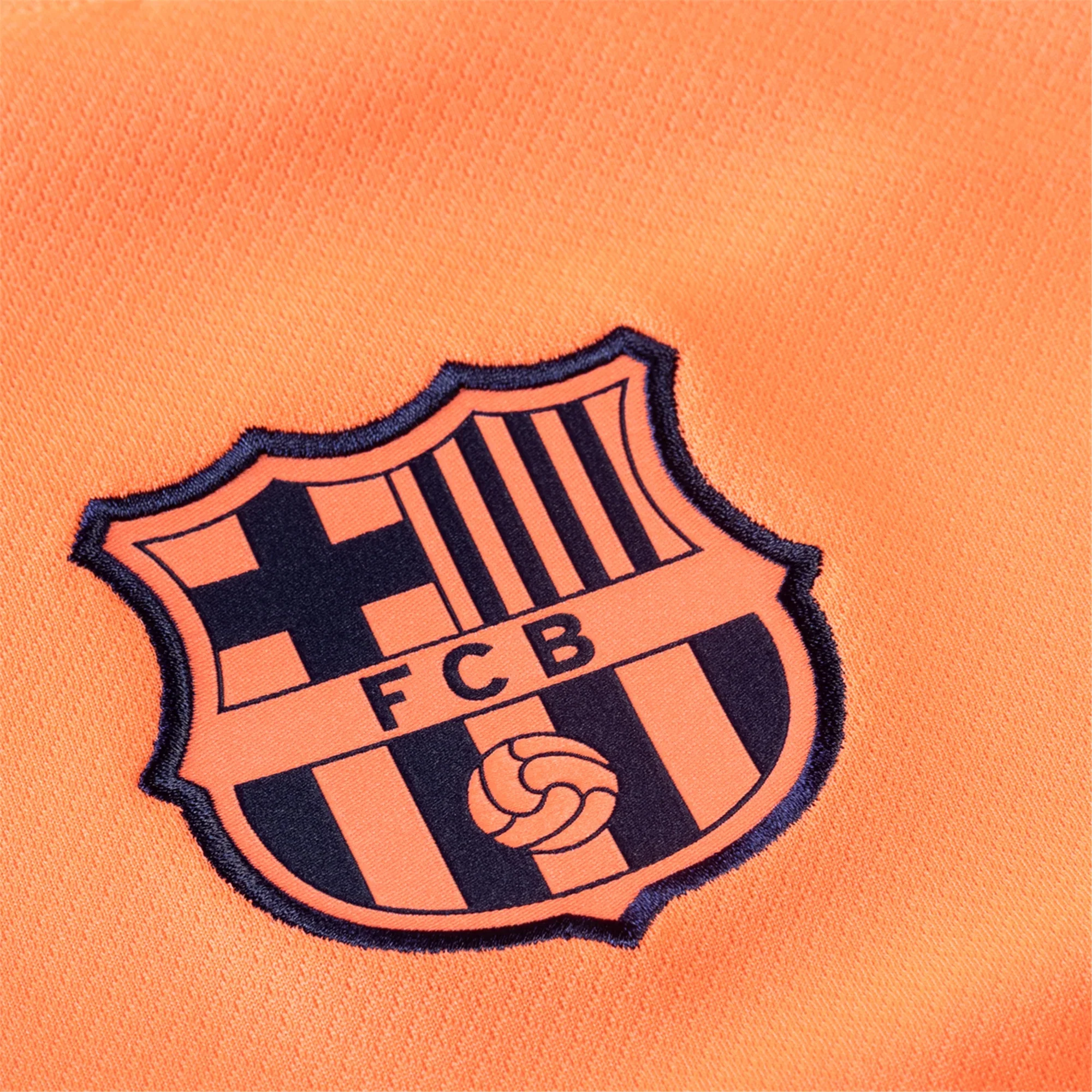 Nike Lewandowski Men's FC Barcelona T90 Third Jersey 25/26 w/ Champions League Patches (Mango/Navy)