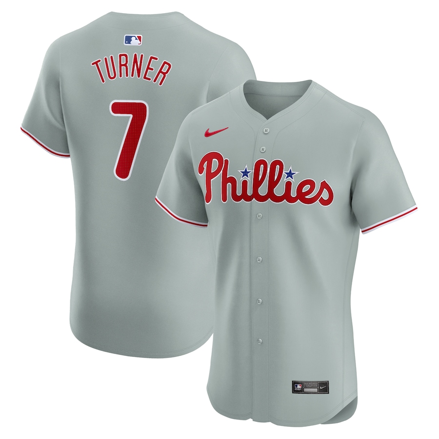 Trea Turner Philadelphia Phillies Road Elite Player Jersey Gray