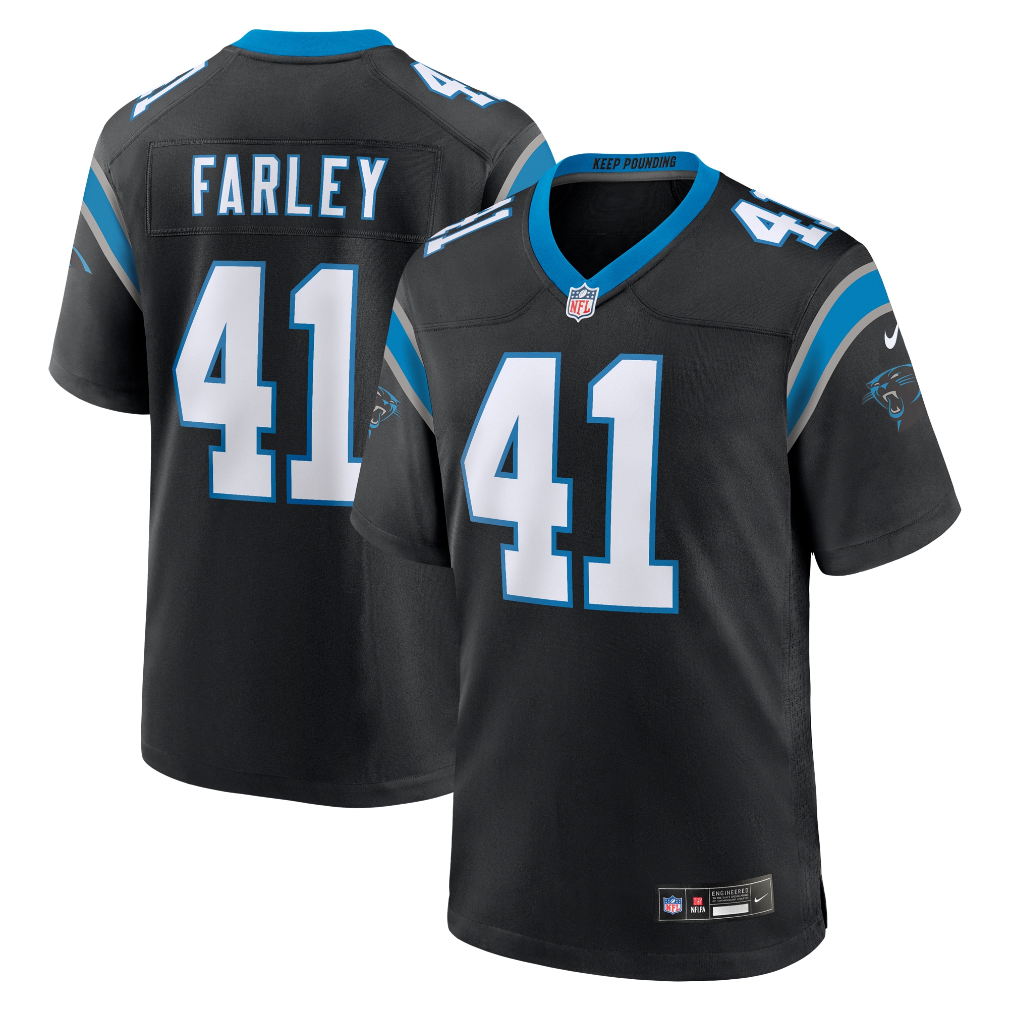 Matthias Farley Carolina Panthers Nike  Game Jersey -  Black