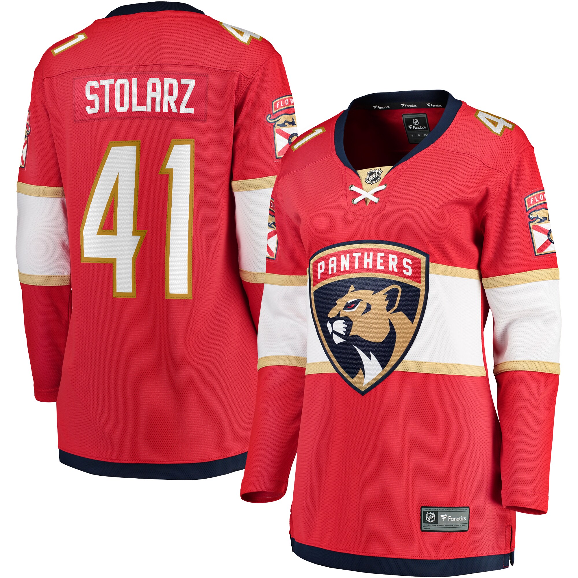 Anthony Stolarz Florida Panthers Fanatics Women’s Home Breakaway Player Jersey – Red