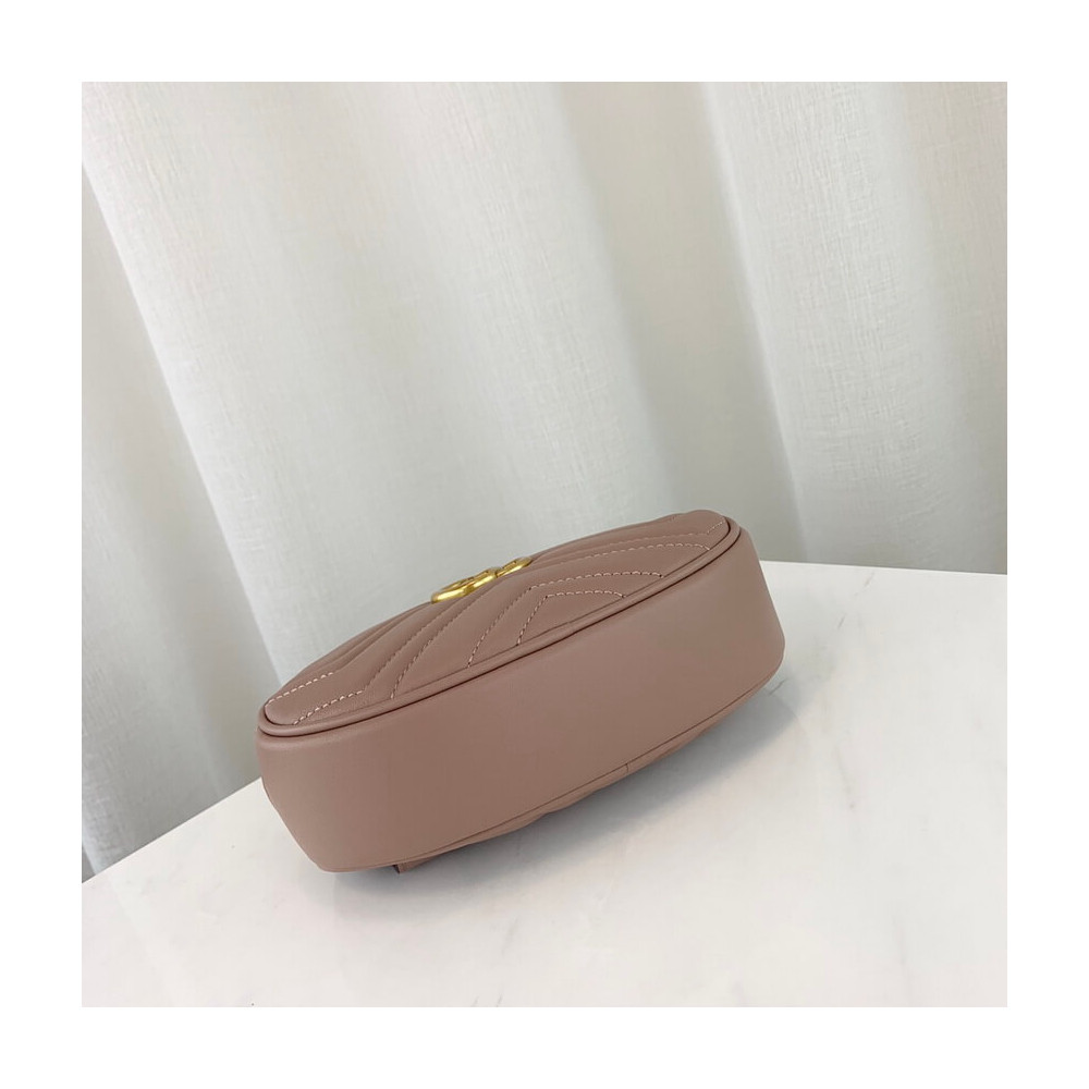 Gucci GG Marmont Matelasse Leather Belt Bag Nude Pink