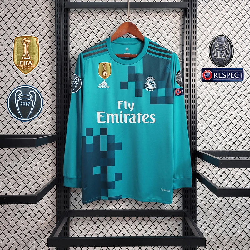 Retro Long Sleeve 2017-18 Real Madrid Second Guest RONALDO Benzema BALE Sergio Ramos ISCO KROOS MODRIC Football jersey retro
