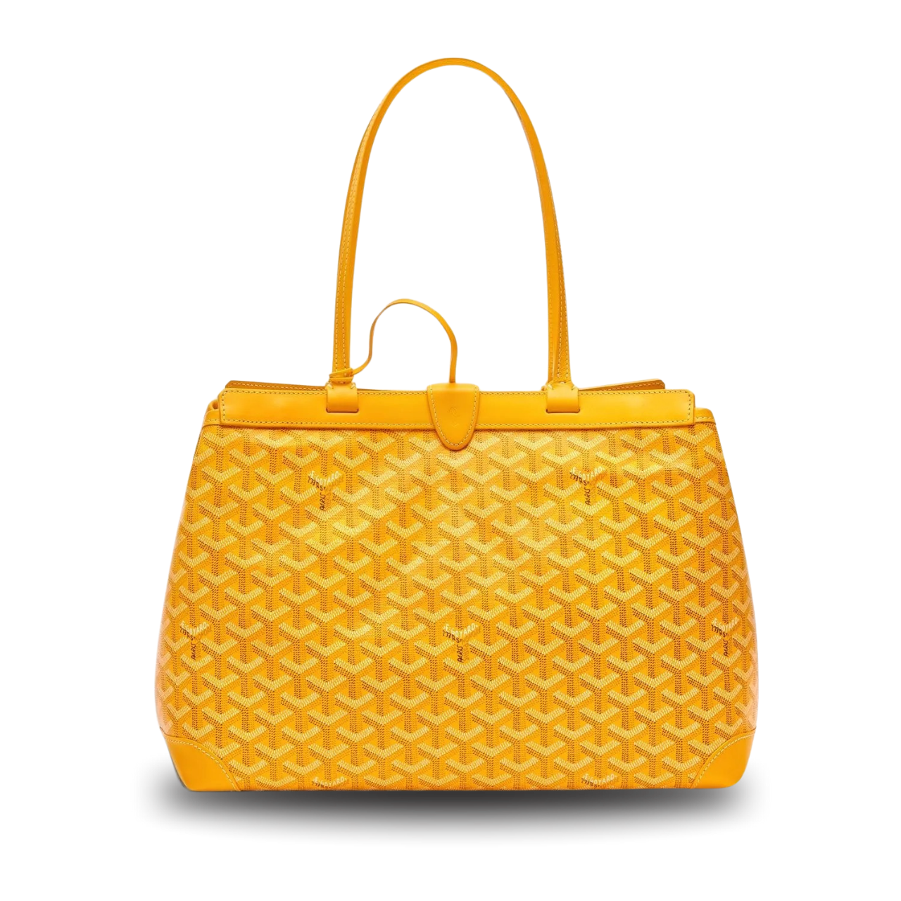 Goyard Bellechasse Biaude Pm Bag 36cm Yellow Goyardine Canvas And Calfskin Trim
