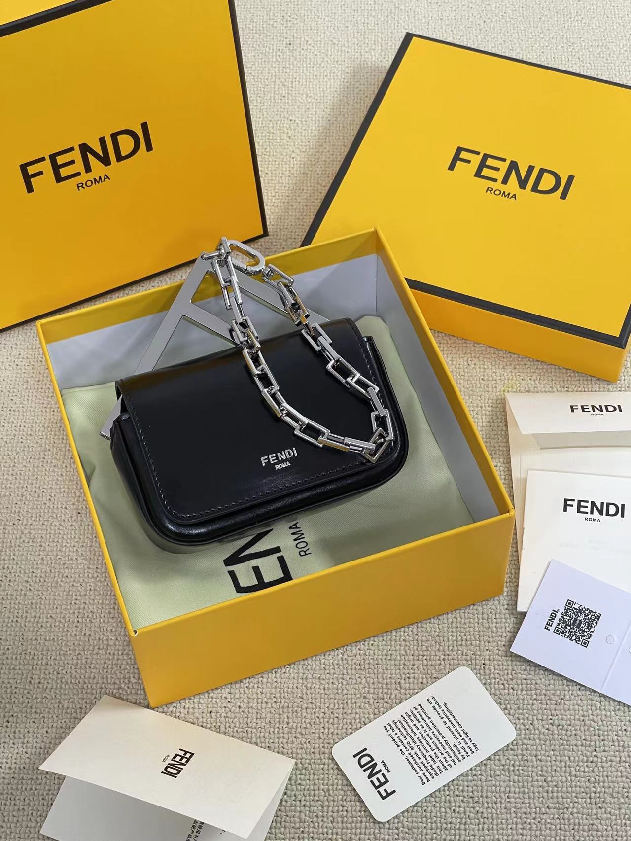 FENDI-First Nano Bag-Black