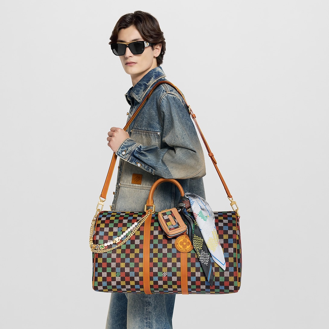 Louis Vuitton Keepall Bandoulière 50 Damier Ebene Canvas – Men Bags 50cm N00170