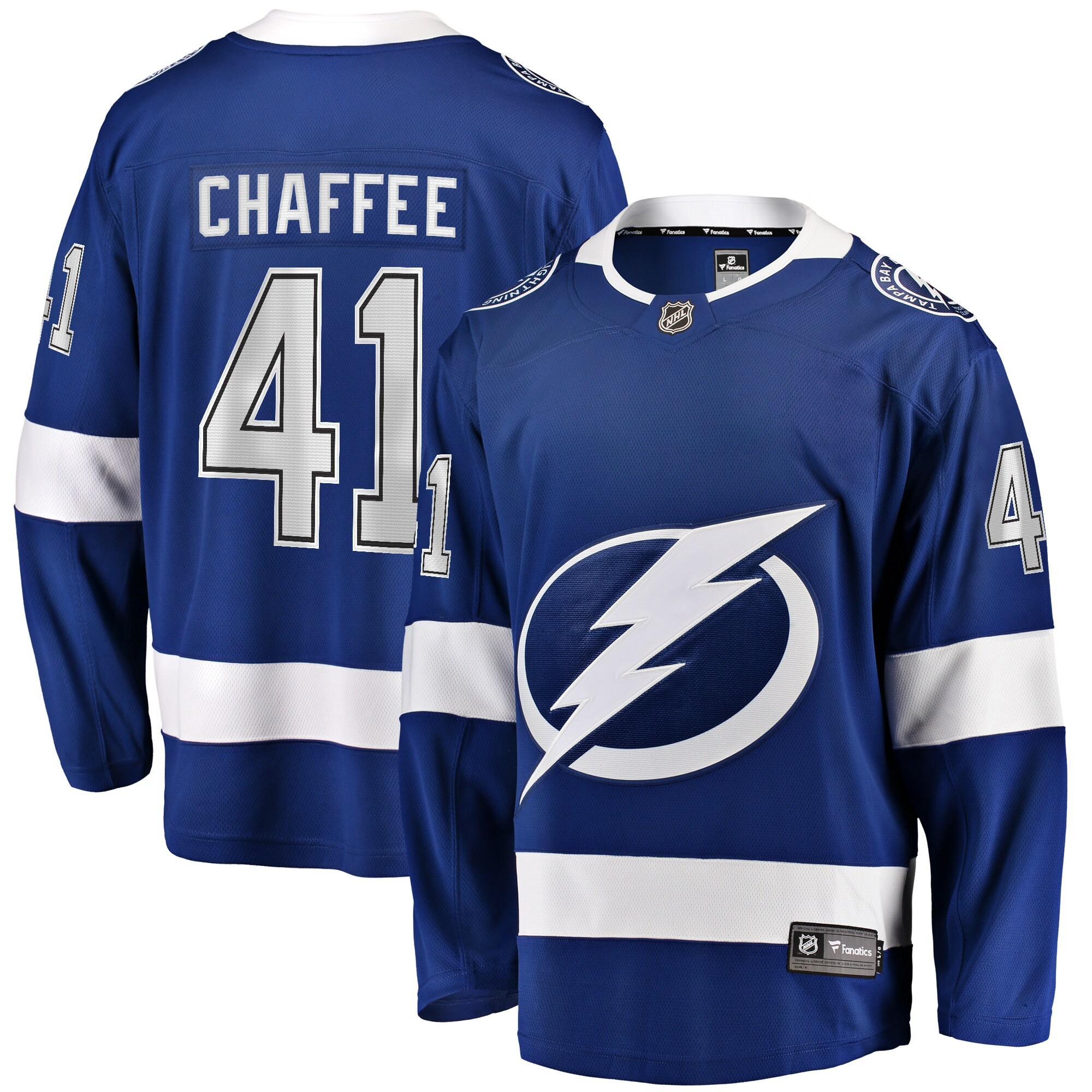 Mitchell Chaffee Tampa Bay Lightning Fanatics Home Premier Breakaway Player Jersey – Blue
