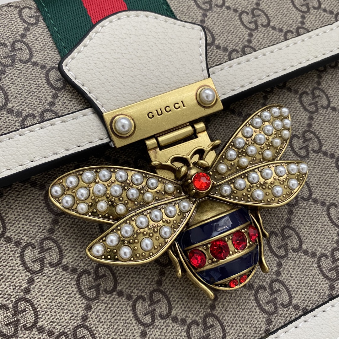 Gucci Queen Margaret Gg Small Top Handle Bag White 25Cm 476541 9I6St 9753