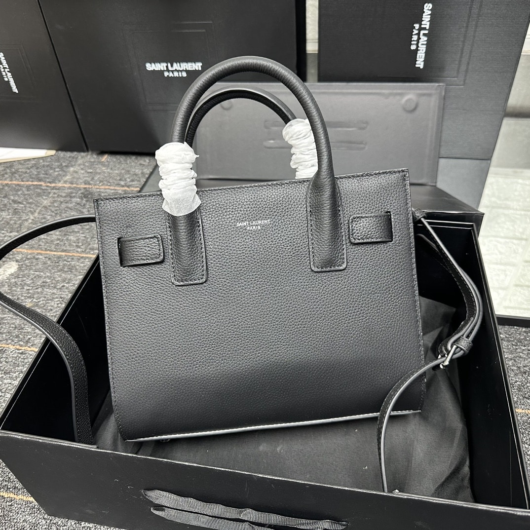 Saint Laurent Sac De Jour Baby In Grained Leather Black 26Cm