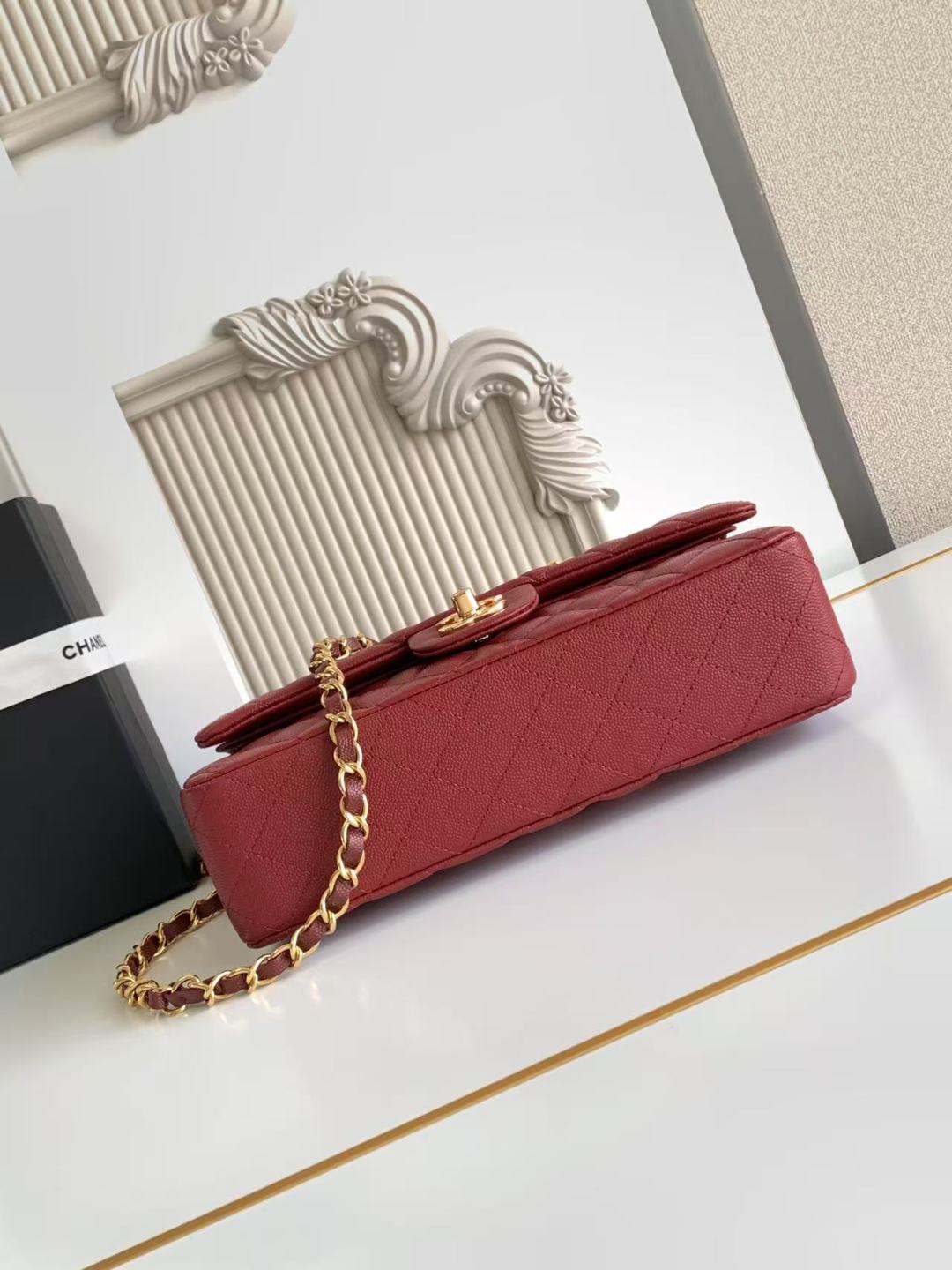 Chanel Classic Flap Bag 25 cm Red Gold-Tone Hardware A01112