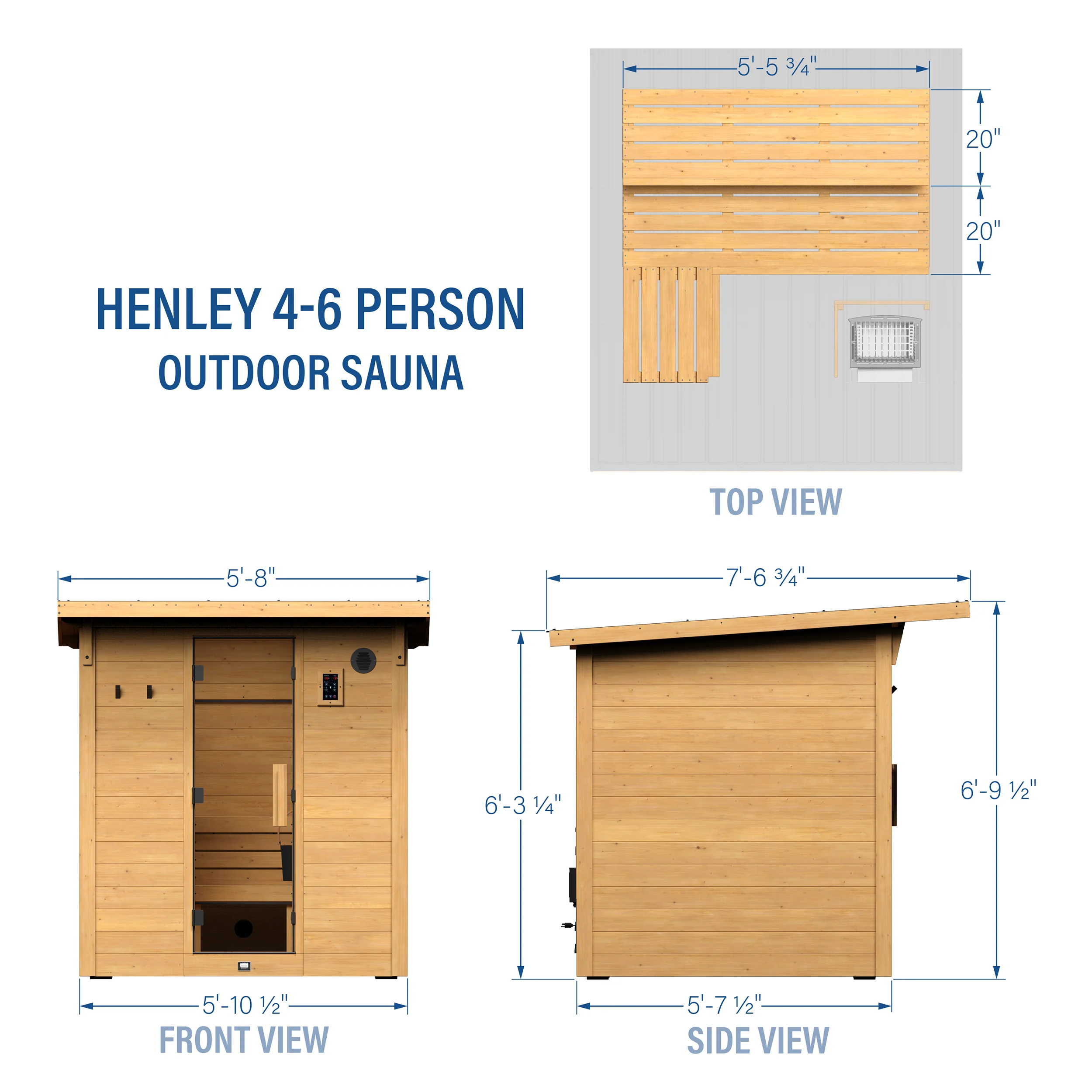 Henley Outdoor Cabin Sauna �?4-6 Person