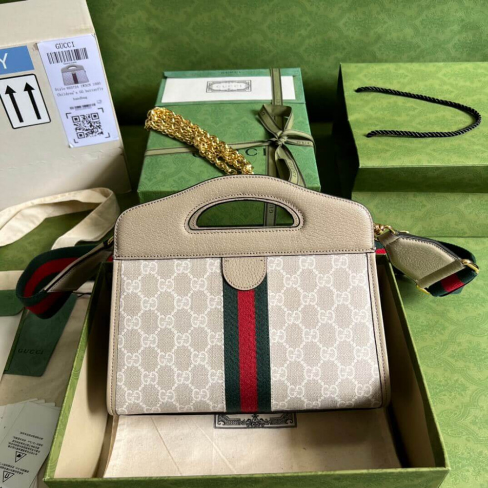 Gucci Ophidia Small Tote With Web White