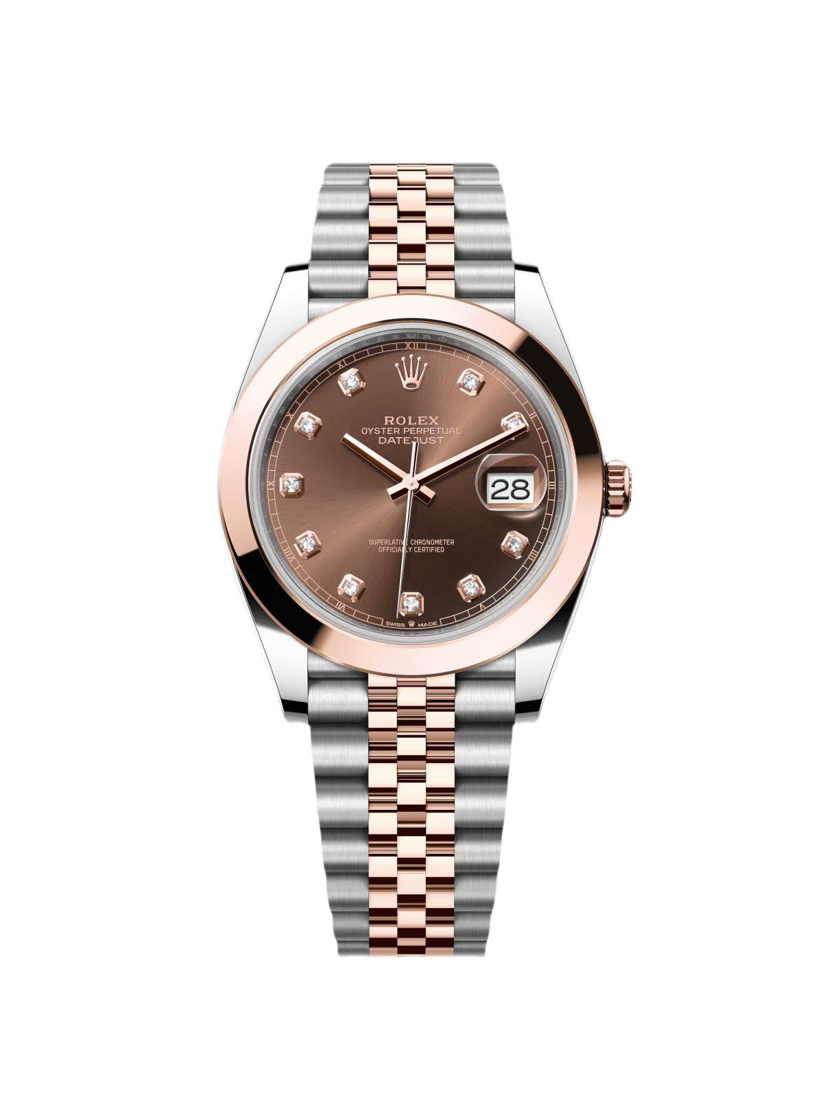 Rolex Datejust 41mm 126301 Chocolate Diamond Jubilee Steel and Everose Gold Watch