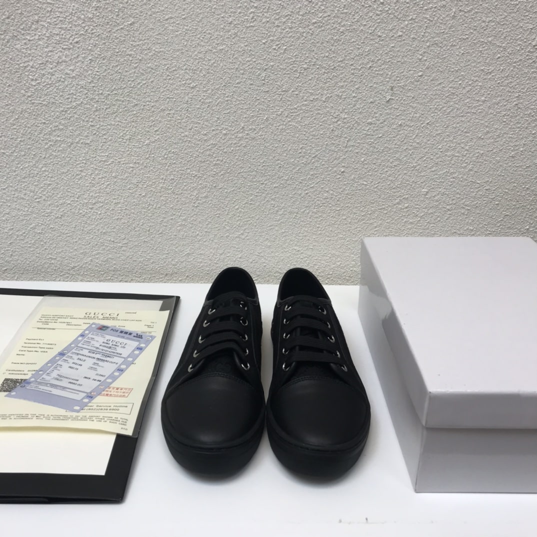 Gucci Women’S Leather Top Sneaker Black