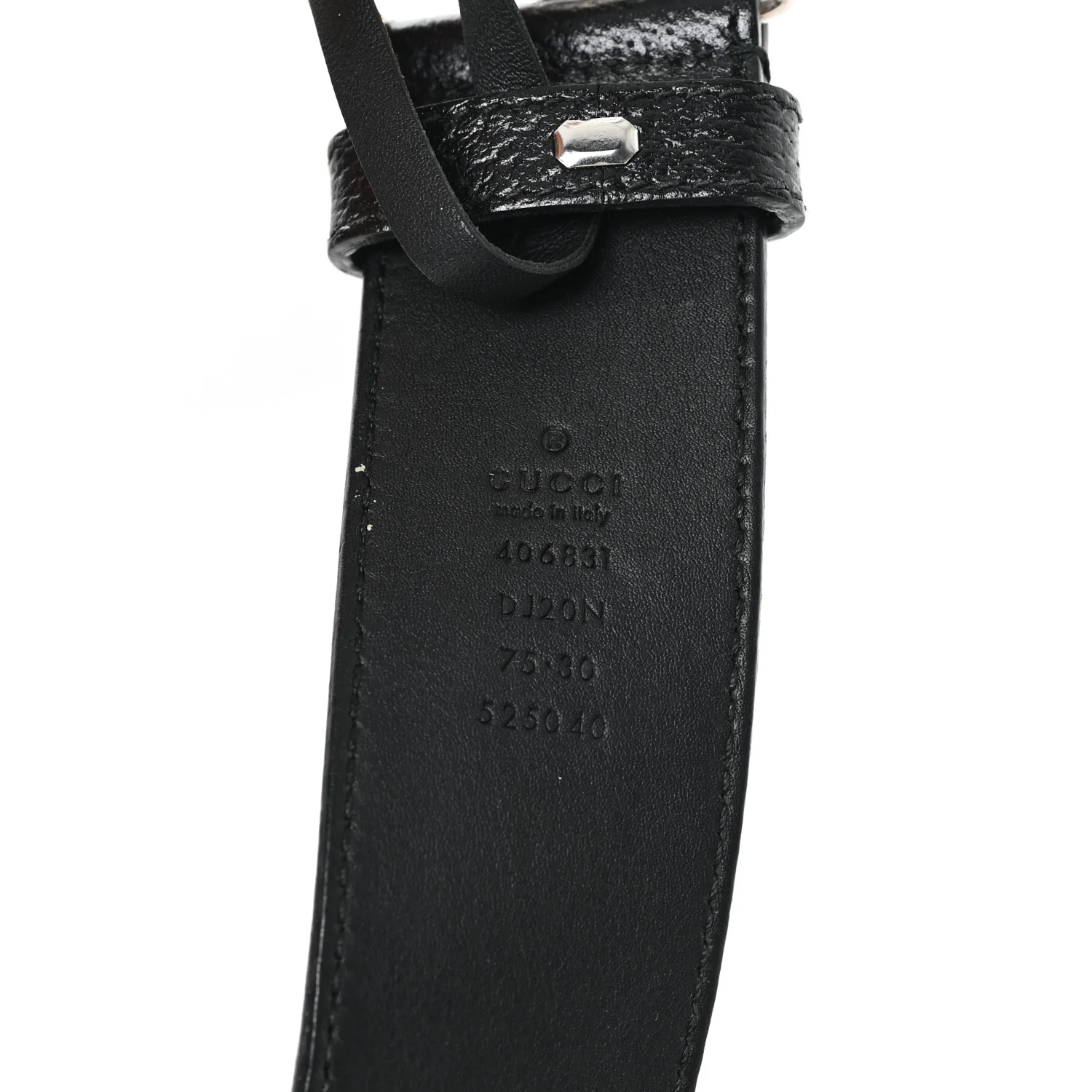 Textured Dollar Calfskin Nickel Double G 40mm Belt 75 30 Black