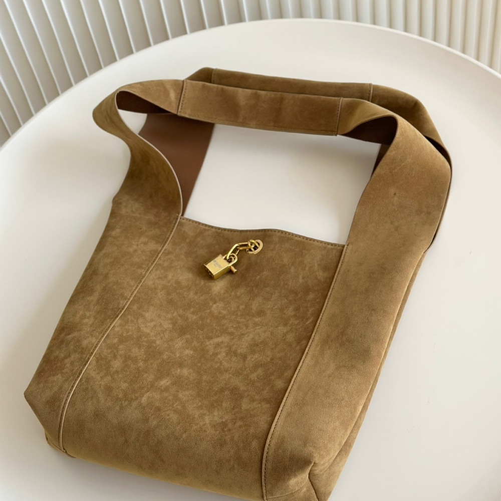 Saint Laurent Tanger In Suede Biscuit Brown 28Cm
